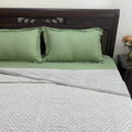 Slate Chevron Triad Block Printed Double Bed Dohar