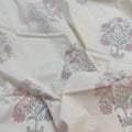 Boughs And Birds Block Printed Double Bed Mulmul Dohar