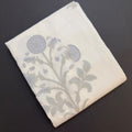 Blue Floral Whispher Block Printed Double Bed Mulmul Dohar