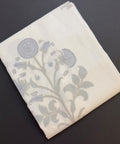 Blue Floral Whispher Block Printed Double Bed Mulmul Dohar