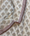Umbrella Garden Block Printed Double Bed Mulmul Dohar
