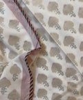 Umbrella Garden Block Printed Double Bed Mulmul Dohar