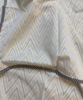 Rhythmic Chevron Block Printed Double Bed Mulmul Dohar