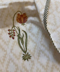Floral Chattai Weave Block Printed Double Bed Mulmul Dohar