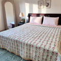 Royal Blooms Double Bed Hand Block Printed Quilt