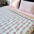 Royal Blooms Double Bed Hand Block Printed Quilt