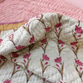 Royal Blooms Double Bed Hand Block Printed Quilt