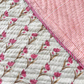 Royal Blooms Double Bed Hand Block Printed Quilt