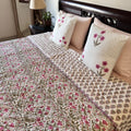 Kalamkari Dreams Double Bed Hand Block Printed Quilt