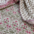 Kalamkari Dreams Double Bed Hand Block Printed Quilt
