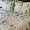 Afsana-E-Gul-Tulip Tale Double Bed Hand Block Printed Quilt