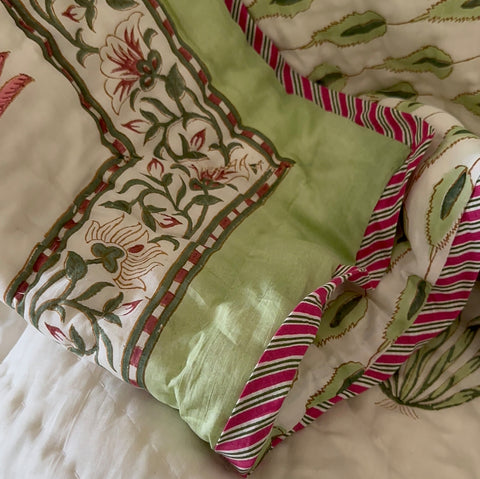 Afsana-E-Gul-Tulip Tale Handblock Printed Bedding Set