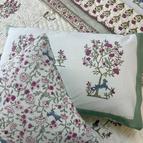 Dancing Dear Block Printed Bedding Set