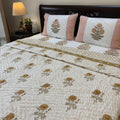 Marigold Double Bed Hand Block Printed Quilt